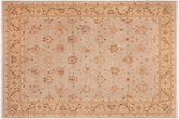 handmade Traditional Kafkaz Bluish Gray Tan Hand Knotted RECTANGLE 100% WOOL area rug 9x11