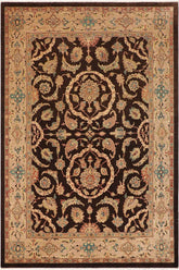 handmade Traditional Kafkaz Brown Tan Hand Knotted RECTANGLE 100% WOOL area rug 9X12