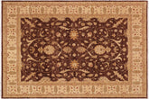 handmade Transitional Kafkaz Brown Beige Hand Knotted RECTANGLE 100% WOOL area rug 9' x 11'