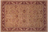handmade Traditional Kashan Gold Aubergine Hand Knotted RECTANGLE 100% WOOL area rug 6x9