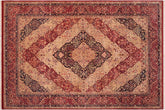 handmade Traditional Compartment Red Red Hand Knotted RECTANGLE 100% WOOL area rug 6x9