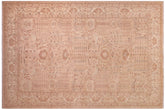 handmade Traditional Lahore Tan Ivory Hand Knotted RECTANGLE 100% WOOL area rug 6' x 9'