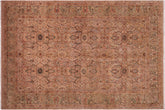 handmade Transitional Qaseem Bond Tan Lt. Green Hand Knotted RECTANGLE 100% WOOL area rug 6x9
