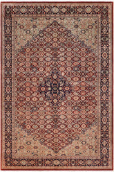 handmade Traditional Bakshi Rust Blue Hand Knotted RECTANGLE 100% WOOL area rug 6'X9'