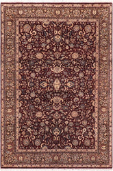 Traditional Abasi Afsha Carrie Aubergine Dark Brown Hand Knotted Area rugs 6X9