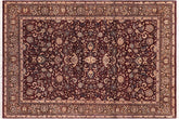 Traditional Abasi Afsha Carrie Aubergine Dark Brown Hand Knotted Area rugs 6X9