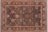 handmade Transitional Anmol Agra Drk. Blue Aubergine Hand Knotted RECTANGLE 100% WOOL area rug 6 x 9