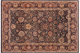 handmade Transitional Anmol Agra Drk. Blue Aubergine Hand Knotted RECTANGLE 100% WOOL area rug 6x9