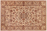handmade Traditional Kafkaz Ivory Ivory Hand Knotted RECTANGLE 100% WOOL area rug 6' x 9'