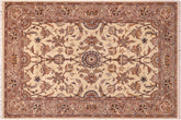 handmade Traditional Lahore Tan Lt. Brown Hand Knotted RECTANGLE 100% WOOL area rug 6' x 9'