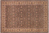 handmade Transitional Lahore Olive Green Lt. Gold Hand Knotted RECTANGLE 100% WOOL area rug 6' x 9'