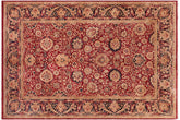 handmade Transitional Anmol Agra Red Blue Hand Knotted RECTANGLE 100% WOOL area rug 6x9