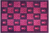 handmade Over Dyed Over Dyed Purple Purple Hand Knotted RECTANGLE 100% WOOL area rug 8' x 9'