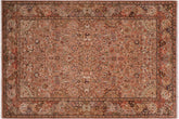 handmade Traditional Lahore Tan Lt. Brown Hand Knotted RECTANGLE WOOL&SILK area rug 6 x 9