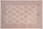 handmade Transitional Kafkaz Ivory Gray Hand Knotted RECTANGLE 100% WOOL area rug 5' x 8'