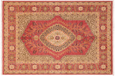 handmade Traditional Design Rust Gold Hand Knotted RECTANGLE 100% WOOL area rug 4' x 6'