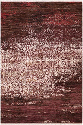 handmade Modern Kafkaz Brown Purple Hand Knotted RECTANGLE WOOL&SILK area rug 6X9