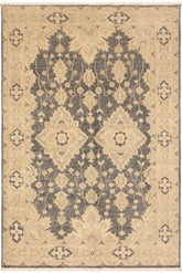 handmade Traditional Kafkaz Gray Tan Hand Knotted RECTANGLE 100% WOOL area rug 4X6