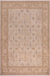 handmade Traditional Design Lt. Blue Tan Hand Knotted RECTANGLE 100% WOOL area rug 6'X9'