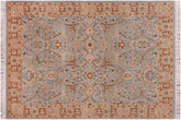handmade Traditional Design Blue Ivory Hand Knotted RECTANGLE 100% WOOL area rug 4' x 6'