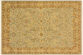 handmade Traditional Tabriz Blue Ivory Hand Knotted RECTANGLE 100% WOOL area rug 4' x 6'