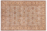 handmade Traditional Lahore Lt. Blue Tan Hand Knotted RECTANGLE 100% WOOL area rug 6' x 9'