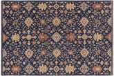 handmade Modern Kafkaz Blue Orange Hand Knotted RECTANGLE 100% WOOL area rug 9' x 12'