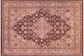 handmade Traditional Tabriz Aubergine Tan Hand Knotted RECTANGLE 100% WOOL area rug 6x9
