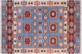 handmade Geometric Kurjean Blue Rust Hand Knotted RECTANGLE 100% WOOL area rug 6x8