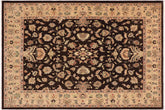 handmade Traditional Kafkaz Dark Brown Tan Hand Knotted RECTANGLE 100% WOOL area rug 9x12