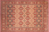 handmade Transitional Kirman Red Tan Hand Knotted RECTANGLE 100% WOOL area rug 8x10
