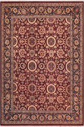 Traditional Agra Tabriz Alma Aubergine Blue Hand Knotted Area rugs 8X10