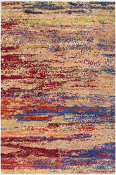 handmade Modern Modern Blue Red Hand Knotted RECTANGLE 100% WOOL area rug 8X10