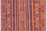 handmade Geometric Kurjean Red Blue Hand Knotted RECTANGLE 100% WOOL area rug 6x8