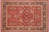 handmade Transitional Mahal Red Blue Hand Knotted RECTANGLE 100% WOOL area rug 8 x 10