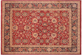 handmade Transitional Mahal Red Blue Hand Knotted RECTANGLE 100% WOOL area rug 8x10