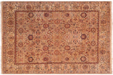 handmade Transitional Agra Tan Tan Hand Knotted RECTANGLE 100% WOOL area rug 8 x 10