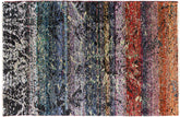 handmade Modern Kafkaz Blue Black Hand Knotted RECTANGLE 100% WOOL area rug 4' x 6'