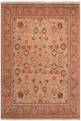 Traditional Tabriz Carla Gold Rose Hand Knotted Area rugs 8X10