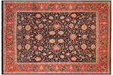 handmade Transitional Kashan Blue Red Hand Knotted RECTANGLE 100% WOOL area rug 8 x 10