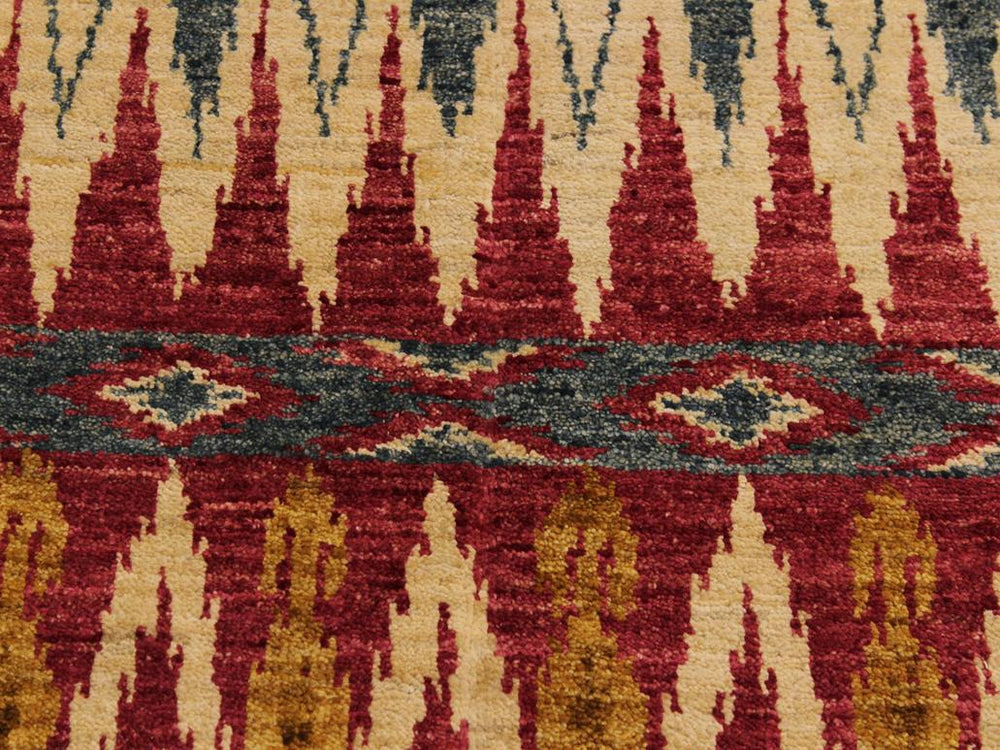 handmade Modern Kafkaz Pink Green Hand Knotted RUNNER 100% WOOL area rug 3x8