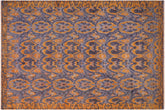 handmade Modern Kafkaz Blue Gold Hand Knotted RECTANGLE 100% WOOL area rug 8' x 10'