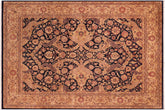 handmade Traditional Agra Blue Tan Hand Knotted RECTANGLE 100% WOOL area rug 8 x 10