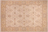 handmade Transitional Kafkaz Beige Lt. Gold Hand Knotted RECTANGLE 100% WOOL area rug 9' x 12'