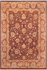 Traditional Anmol Agra Terri Aubergine Tan Hand Knotted Area rugs 8X10