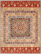 handmade Geometric Khorgeen Rust Tan Hand Knotted RECTANGLE 100% WOOL area rug 9x12