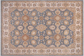 handmade Traditional Kafkaz Bluish Gray Beige Hand Knotted RECTANGLE 100% WOOL area rug 9' x 12'