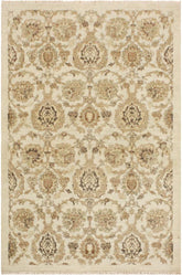 handmade Transitional Kafkaz Ivory Tan Hand Knotted RECTANGLE 100% WOOL area rug 4X6