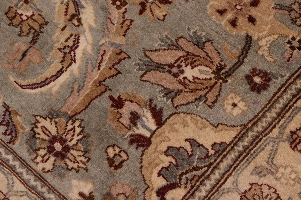 handmade Traditional Lahore Greenish Gr Gold Hand Knotted RECTANGLE 100% WOOL area rug 8x10