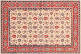 handmade Geometric Kazak Beige Red Hand Knotted RECTANGLE 100% WOOL area rug 9'X12'